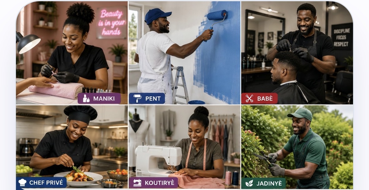 Sèvis Sèvis Pam: Maniki, Pent, Babè, Chef Privé, Koutiryè, Jadinyè